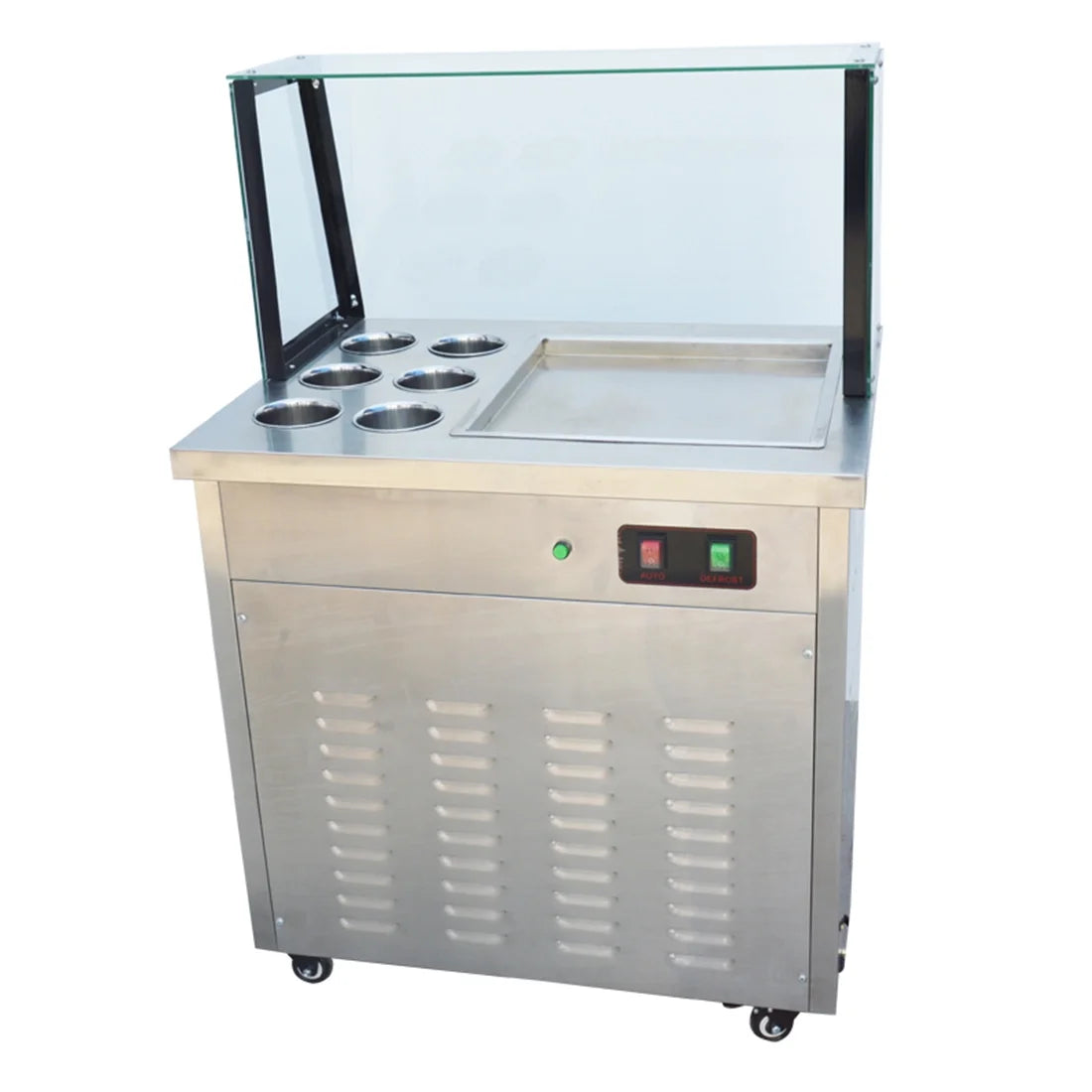 Commercial Fried Yogurt Machine with Dust Cover & 6 Buckets I385