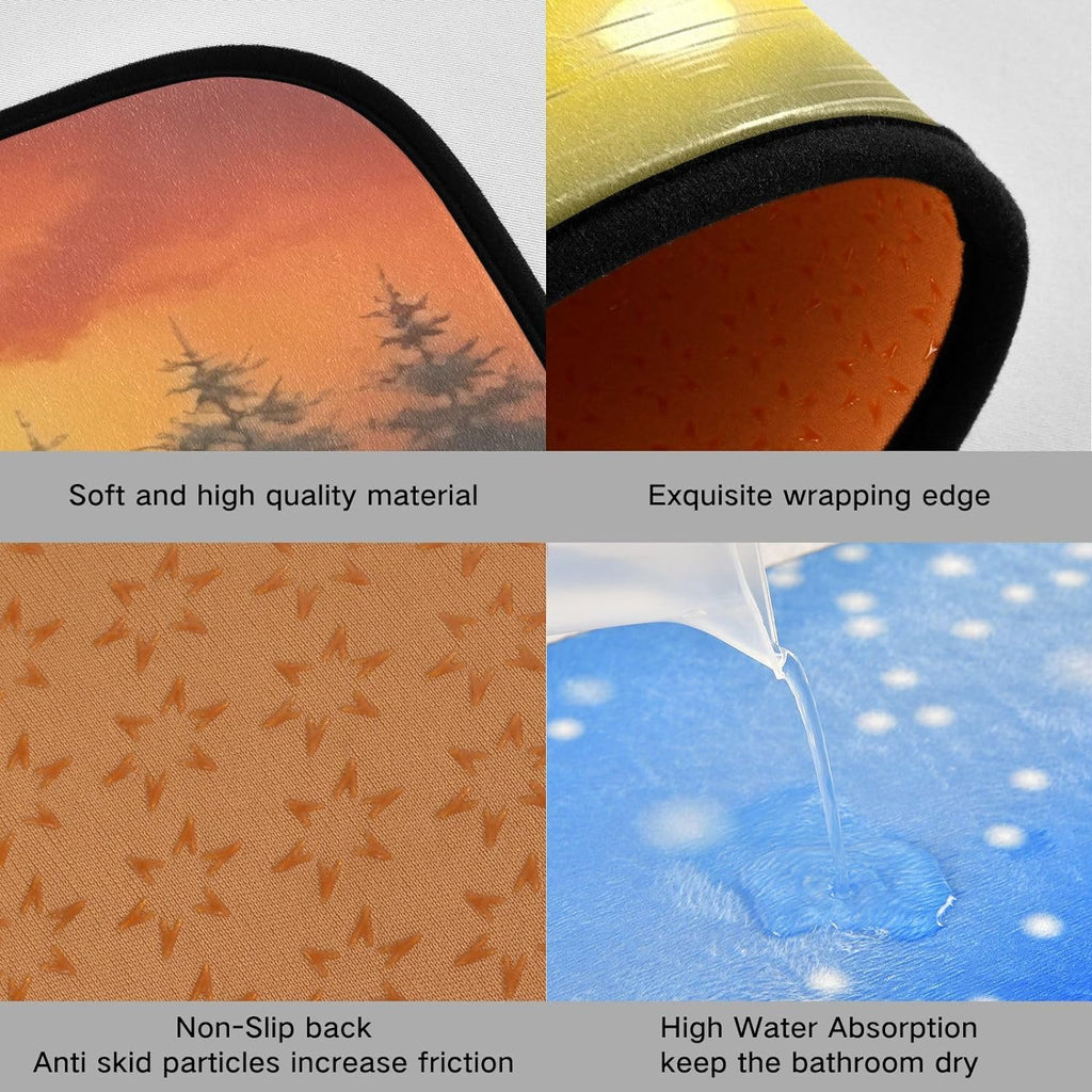 Kitchen Rug Set of 2, Non Slip Washable Anti-Fatigue Floor Mat L70514