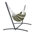 Heather Fern Green Stripe Hammock with Steel Stand P2619