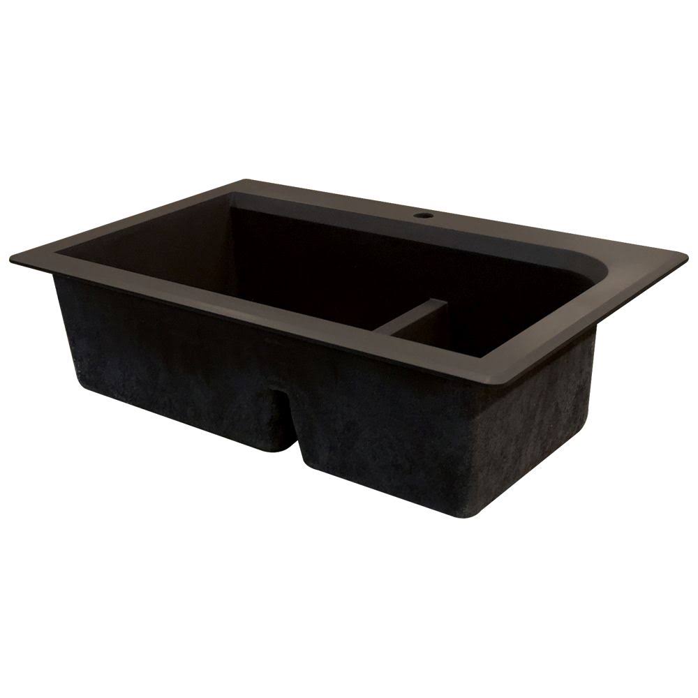 Radius Granite 3-Hole Drop-In Double-Bowl Kitchen Sink P7932