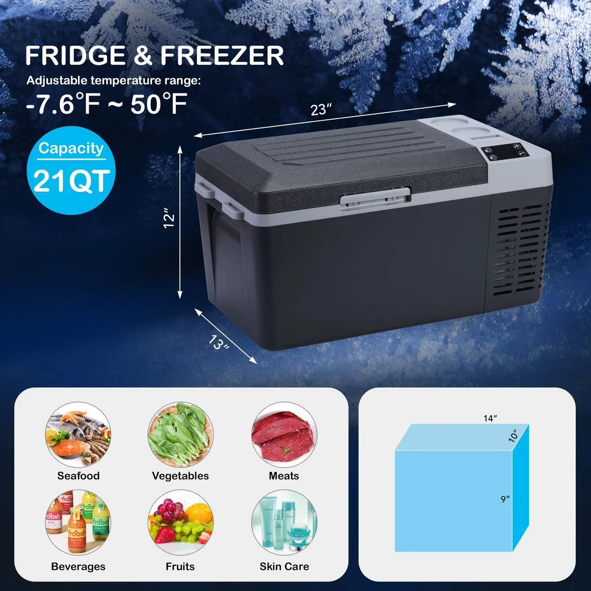 12 Volt 21 Quart Car Refrigerator Electric Cooler R115