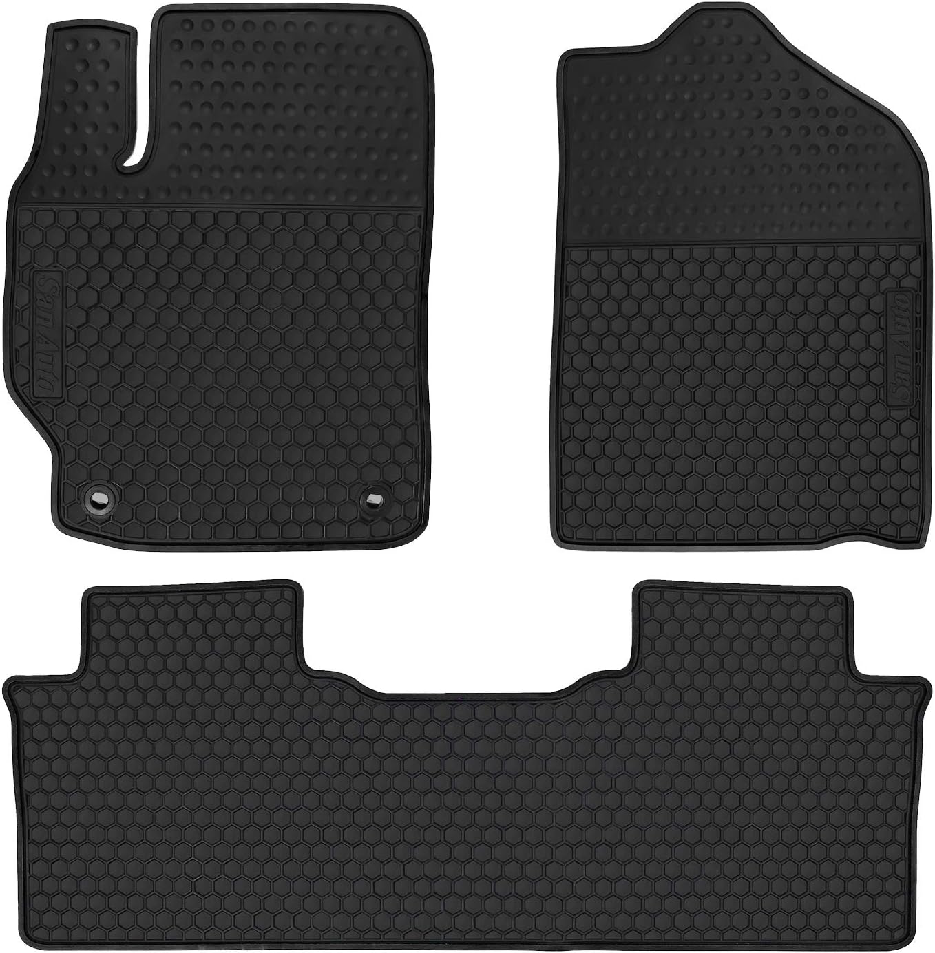 Black Rubber Car Floor Liners Set of 2 Z529