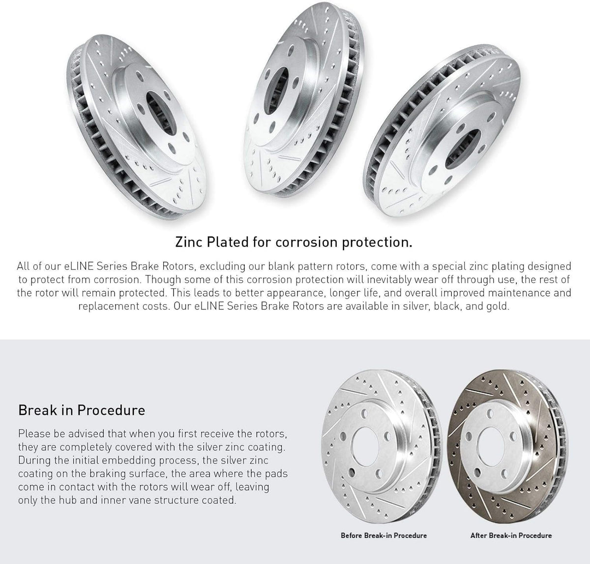Front Rear Drilled and Slotted Brake Rotors G849873