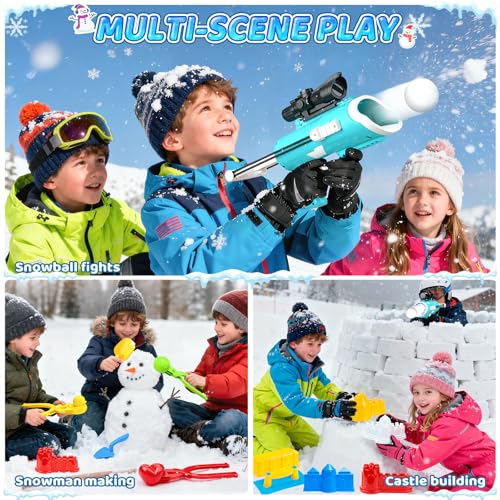 Snowball Maker Kit with Snowball Blaster Launcher, 3 Duck Shaped Clips, Molds, Snow Shovel, Carry Bag G923
