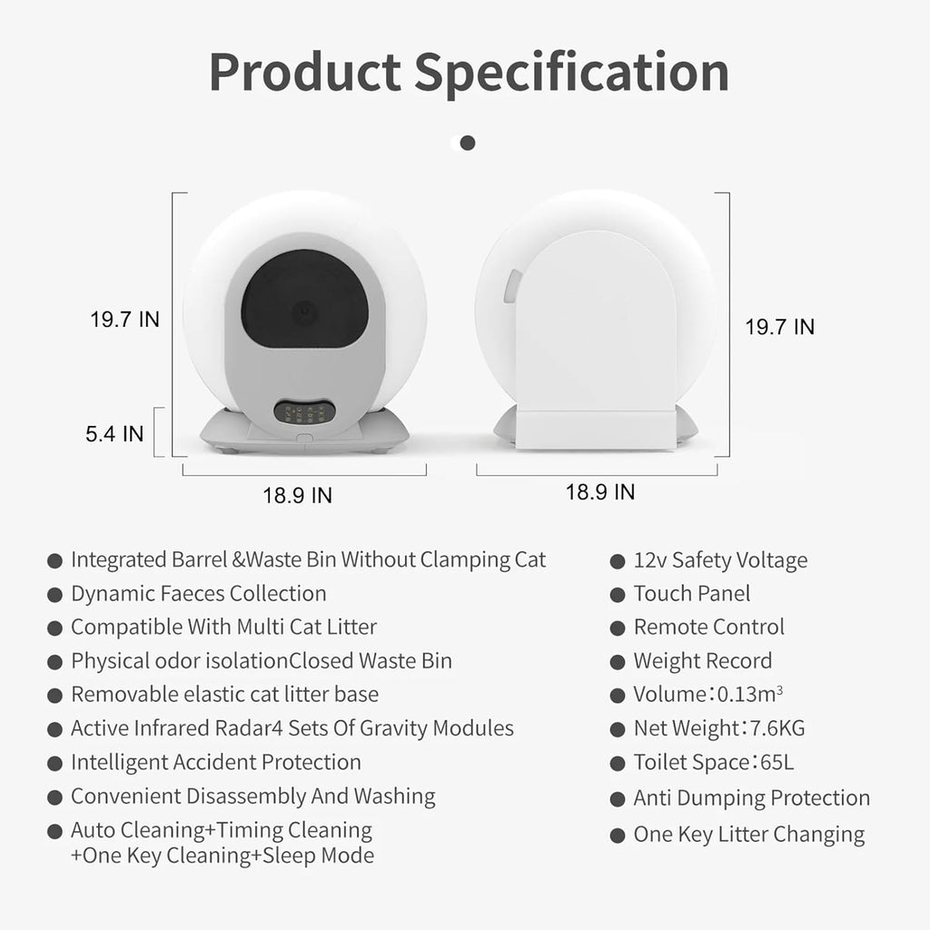 Self-Cleaning Automatic Cat Litter Box with App Control O273402