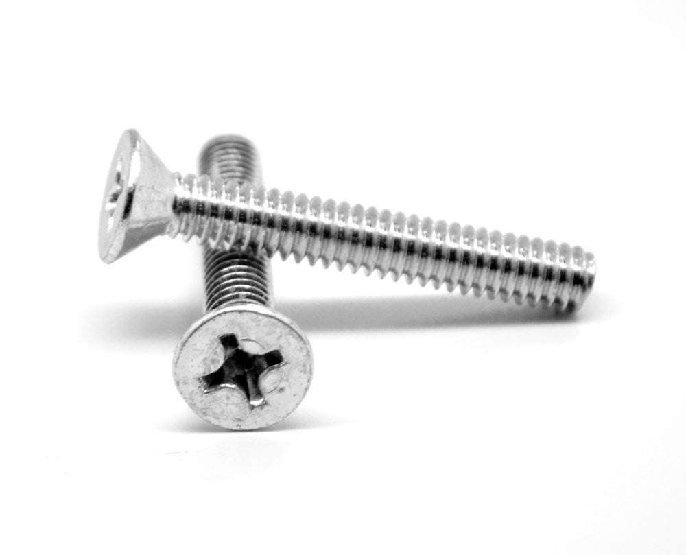 #4-40 x 7/16 Coarse Thread Machine Screw Phillips Flat Head Low Carbon Steel Zinc Plated E59734