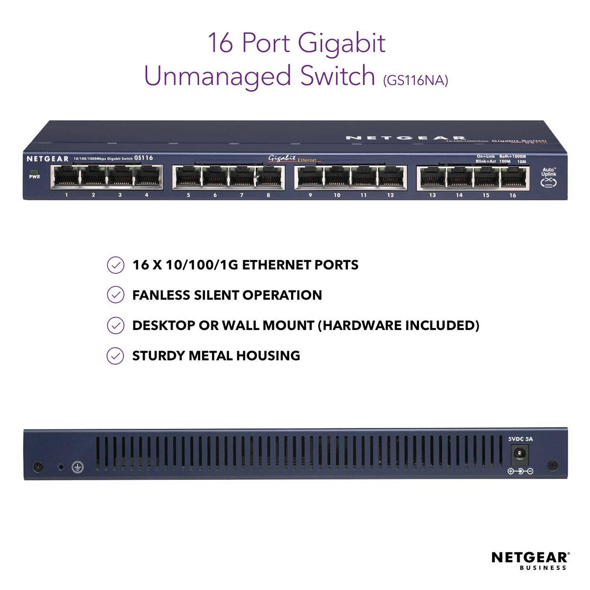 16 Port Gigabit Ethernet Switch U25455