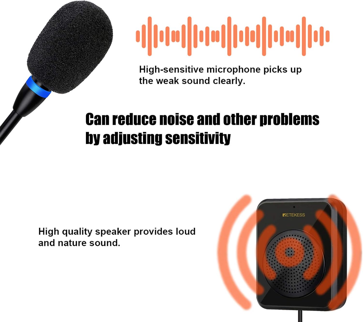 2 Way Window Intercom Speaker, Pack of 2 T6730