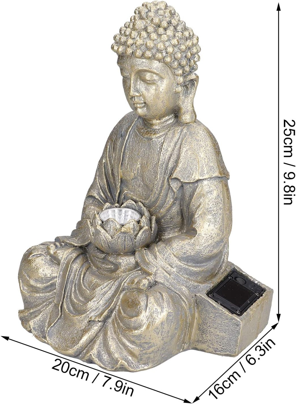 Solar Powered Buddha Garden Statue N28692