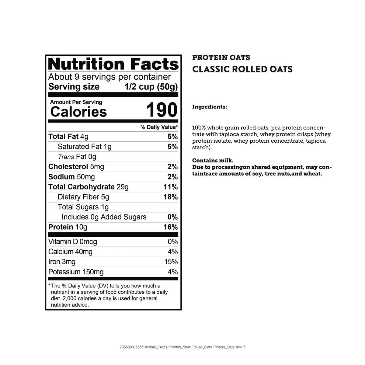 Classic Rolled Oats, 16 oz Canister Y24135
