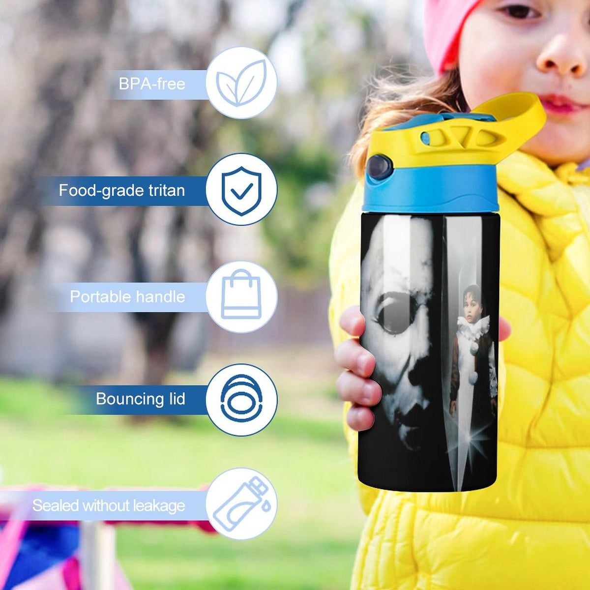 Insulated Stainless Steel Water Bottle with Straw V601