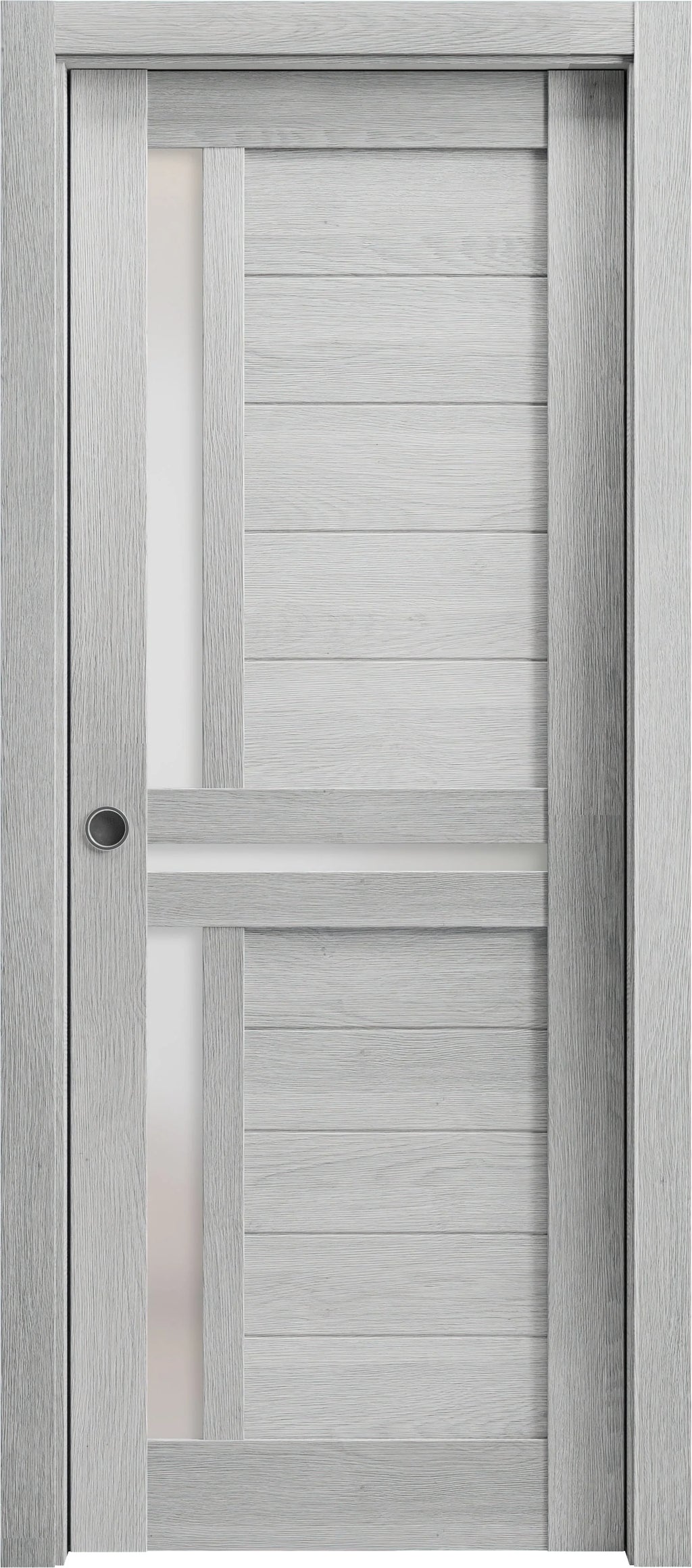 Sliding French Double Pocket Doors 60 x 80 inches Solid Wood with Frosted Glass A55573