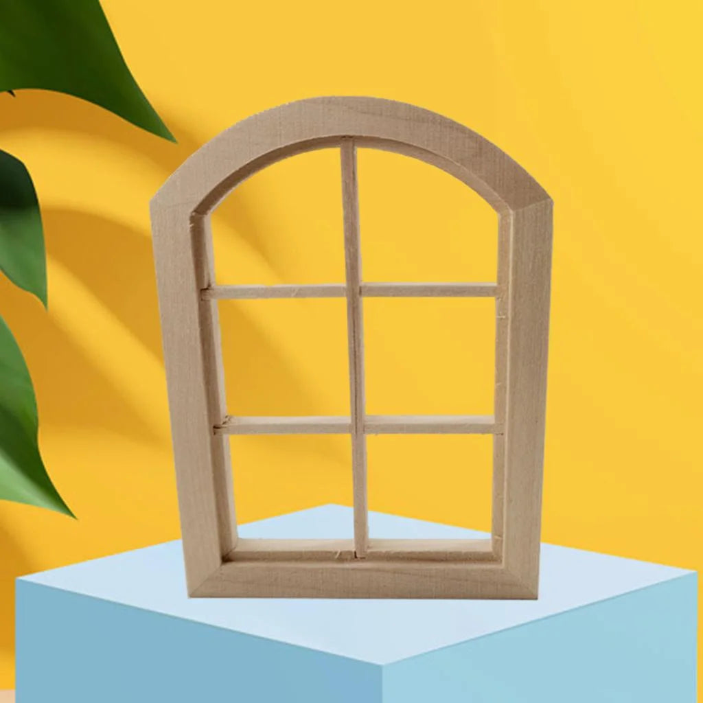 Unpainted 6 Panel Window Doll House Miniature E1512
