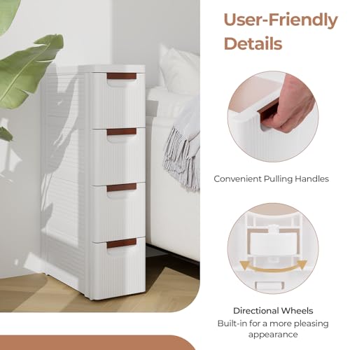 6 Drawers Narrow Plastic Rolling Utility Cart Q7934