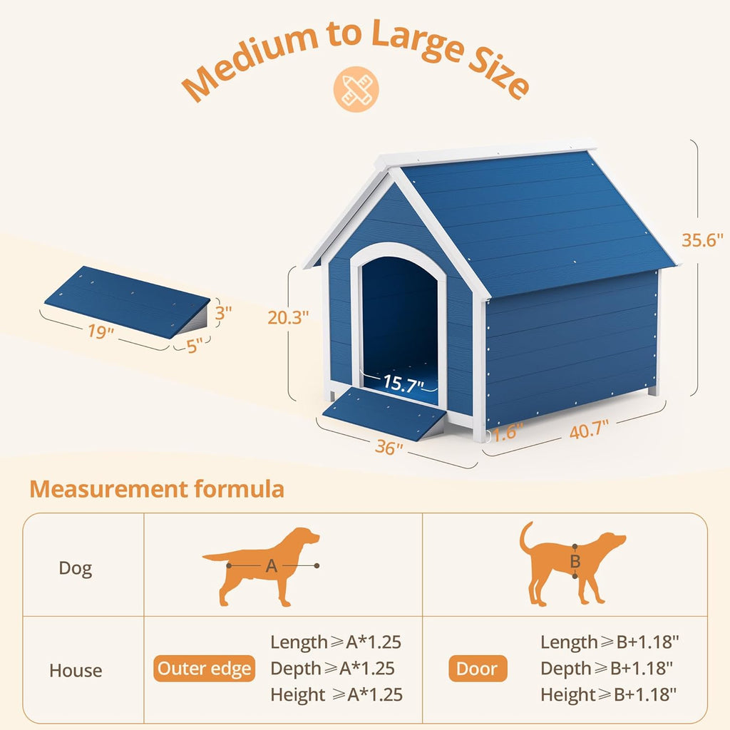 Navy Blue 40.7" Resin Dog House M572708