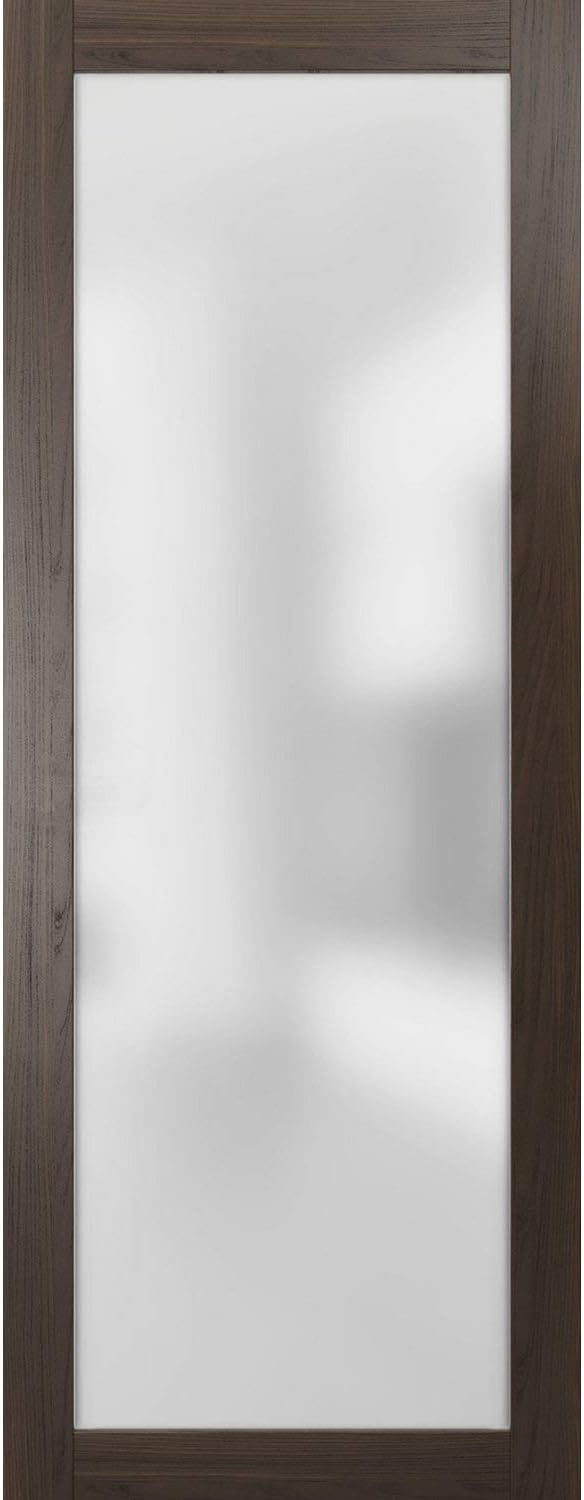 Frosted Glass Door Panel Slab 32 x 84 Solid Wood Core Interior Door U66779