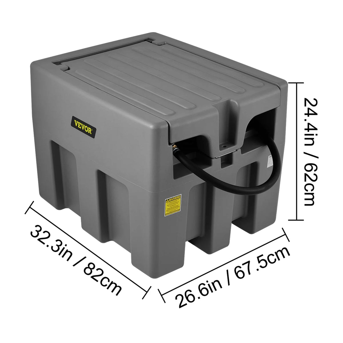 58 Gallon 10 GPM Diesel Fuel Tank with 12V Electric Transfer Pump and 13.1ft Rubber Hose R540