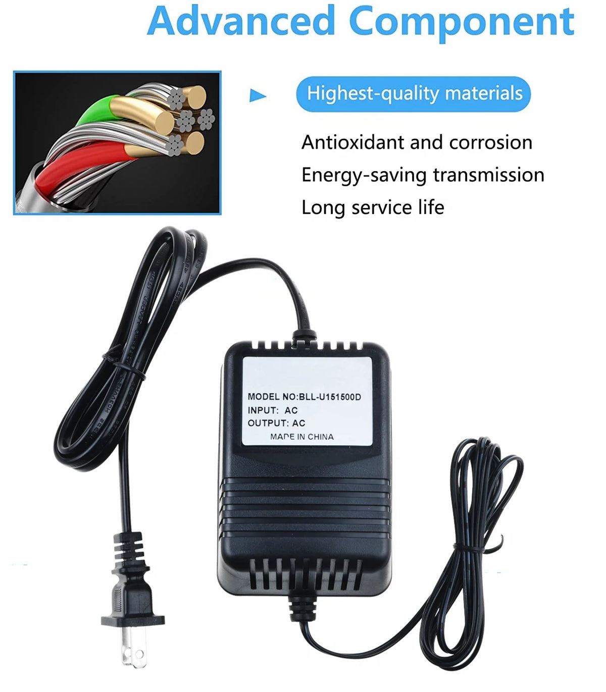 AC to AC Adapter for Exercise Bike Power Supply Cord D10667