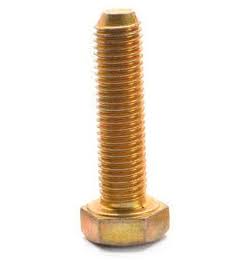 7/8 inch-9 x 5 1/2 inch Coarse Thread Grade 8 Hex Cap Screw USA Alloy Steel Yellow Zinc Plated Pk 17 O3691