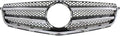 Chrome Shell Grille Assembly with Painted Black Insert for Mercedes-Benz C300 C350 2008-2011 AMG Styling Package Plastic P481782