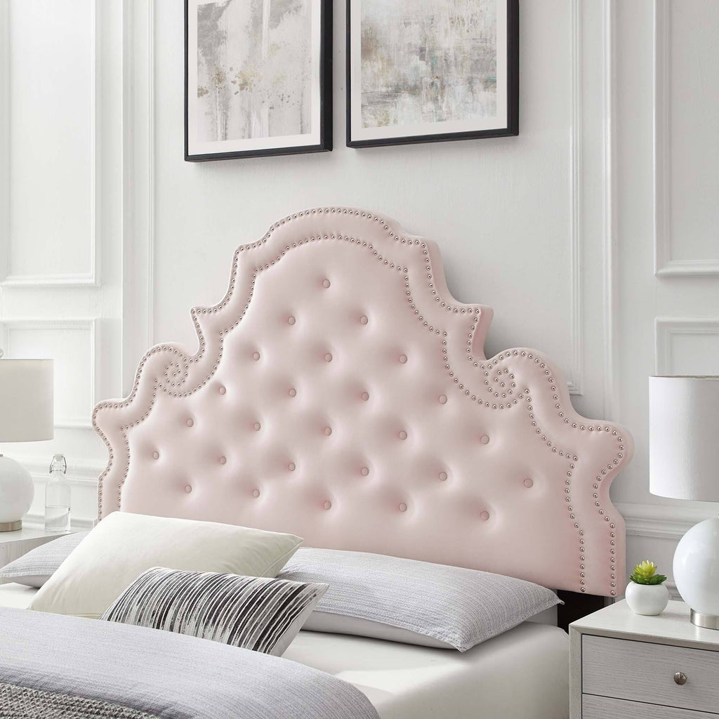 Tufted Dusty Rose Performance Velvet Twin Headboard R6362