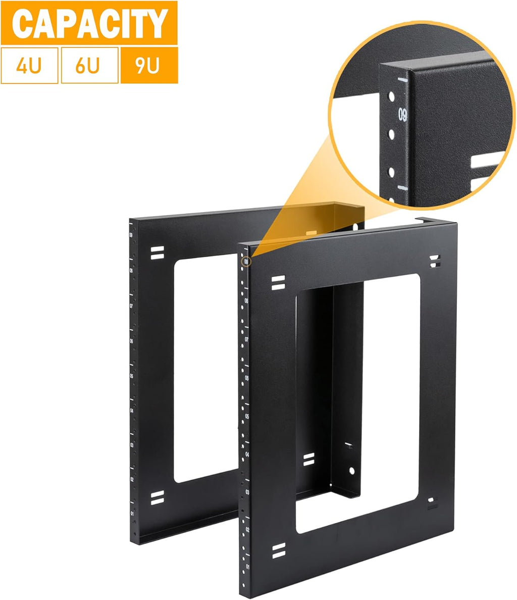 9U Open Frame Rack Wall Mount & Desktop Mount, Pack of 2 P991