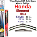 2004 Honda Element Wiper Blades Set of 3 with Rear Wiper S75629