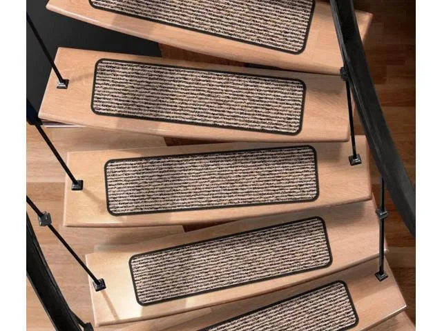 Set of 12 Black Indoor Carpet Stair Treads U1605