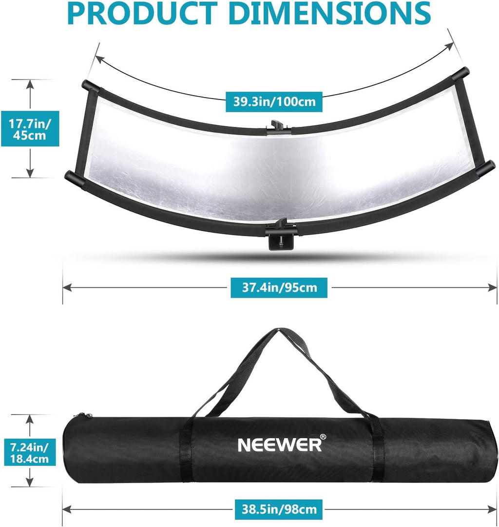 Black/White/Gold/Silver Photography Curved Lighting Reflector with Carrying Bag E213815