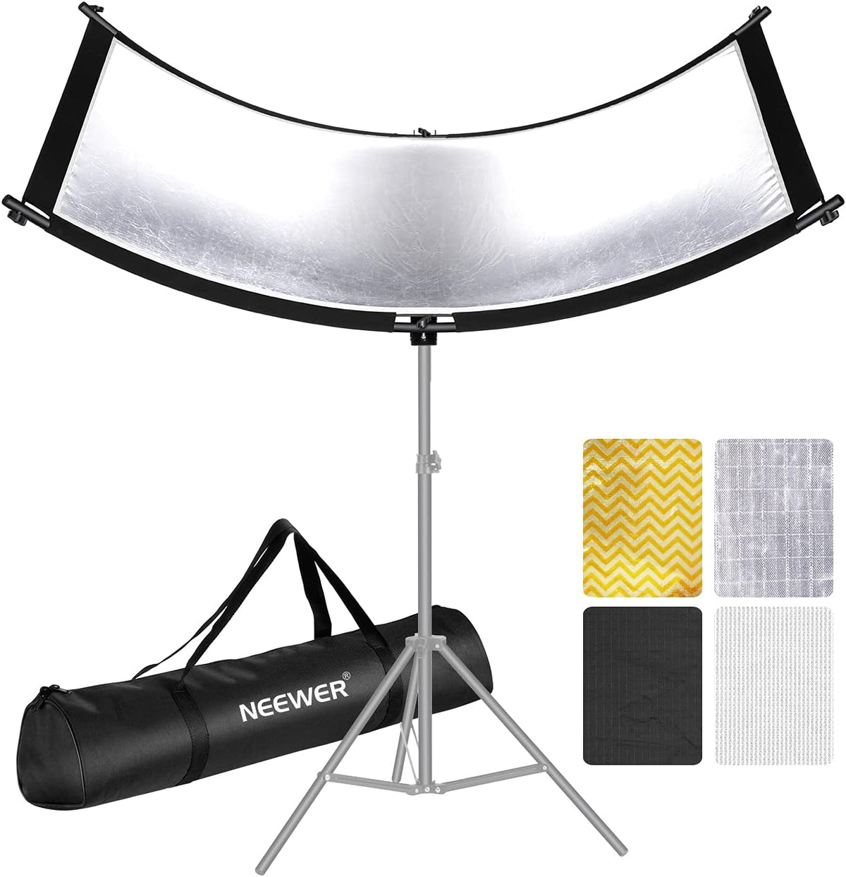 Black/White/Gold/Silver Photography Curved Lighting Reflector with Carrying Bag E213815