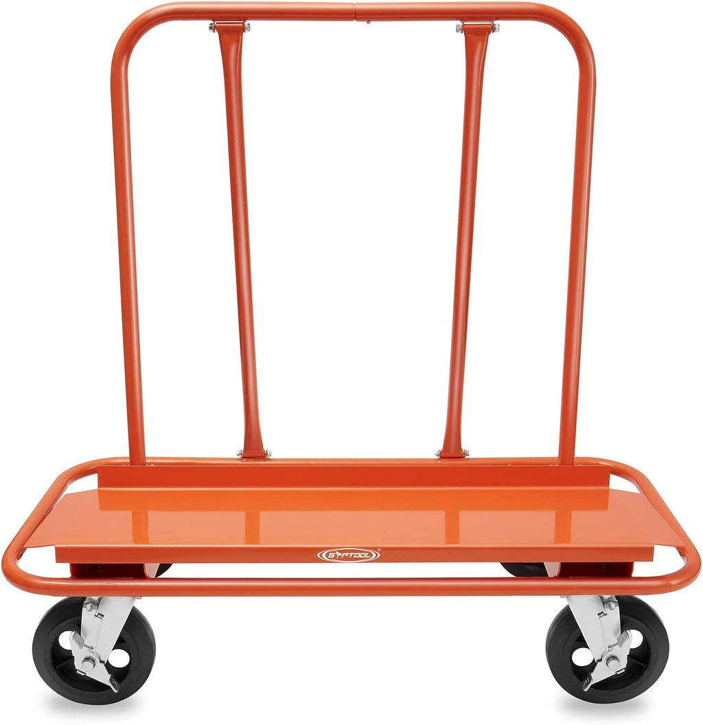 Heavy Duty Drywall Sheet Cart with 4 Swivel Wheels - Orange S845