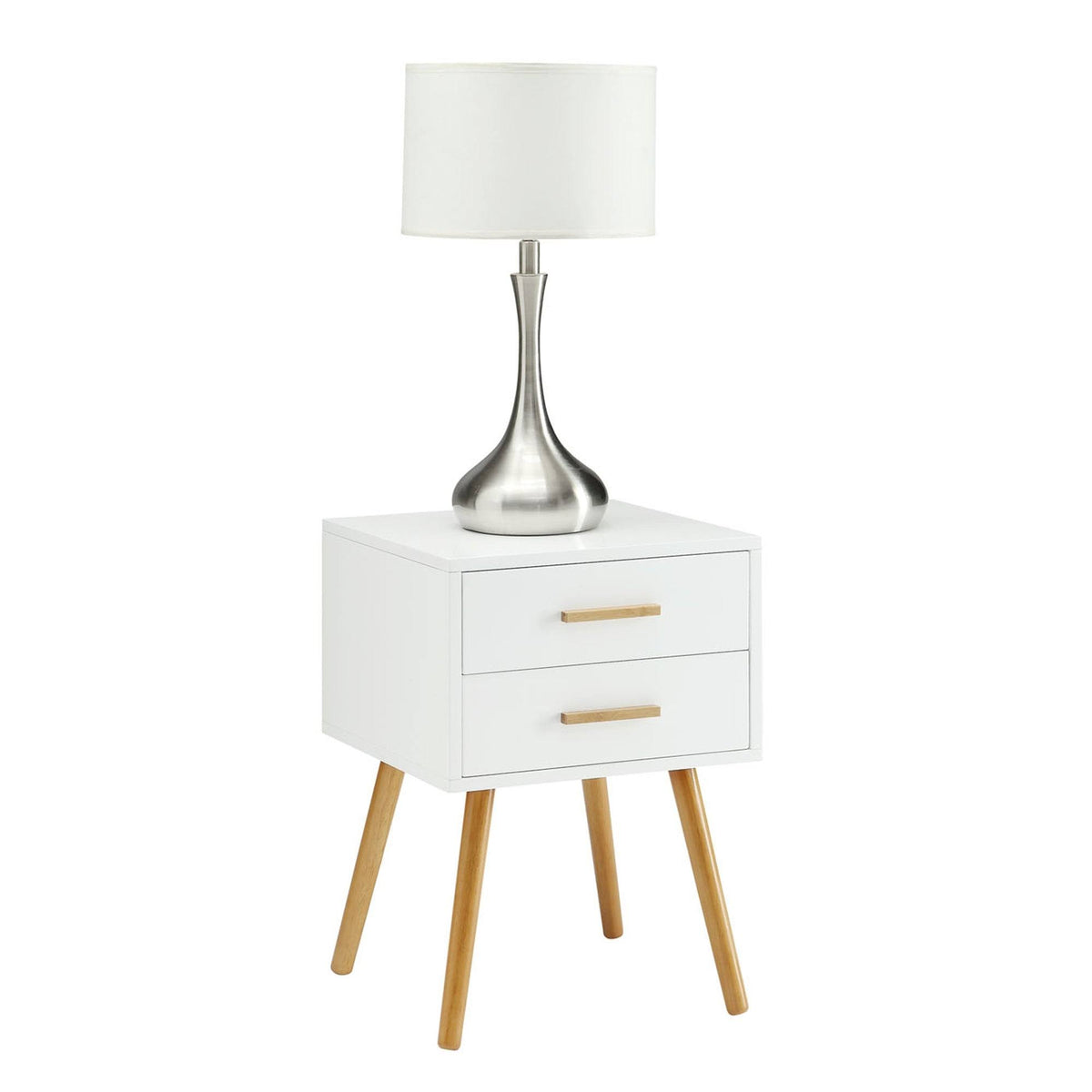 White 2-Drawer End Table Z6413