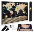 Scratch Off World Map Poster and United States Map with Accessories Set C548