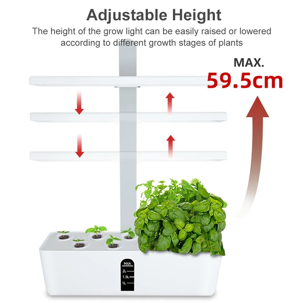 9 Pods Hydroponic Growing System with Adjustable Grow Lights O5006