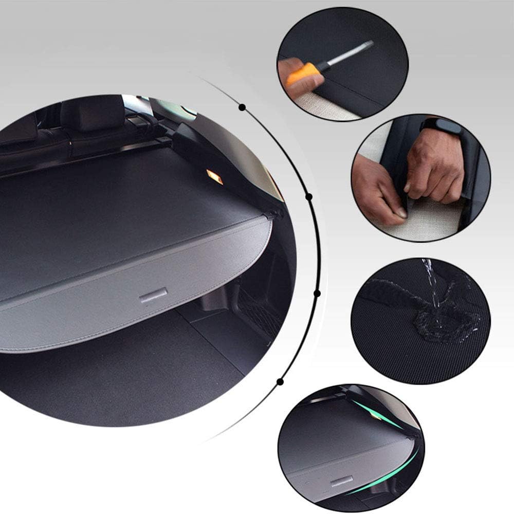 Cargo Security Rear Trunk Cover Retractable Black D22817