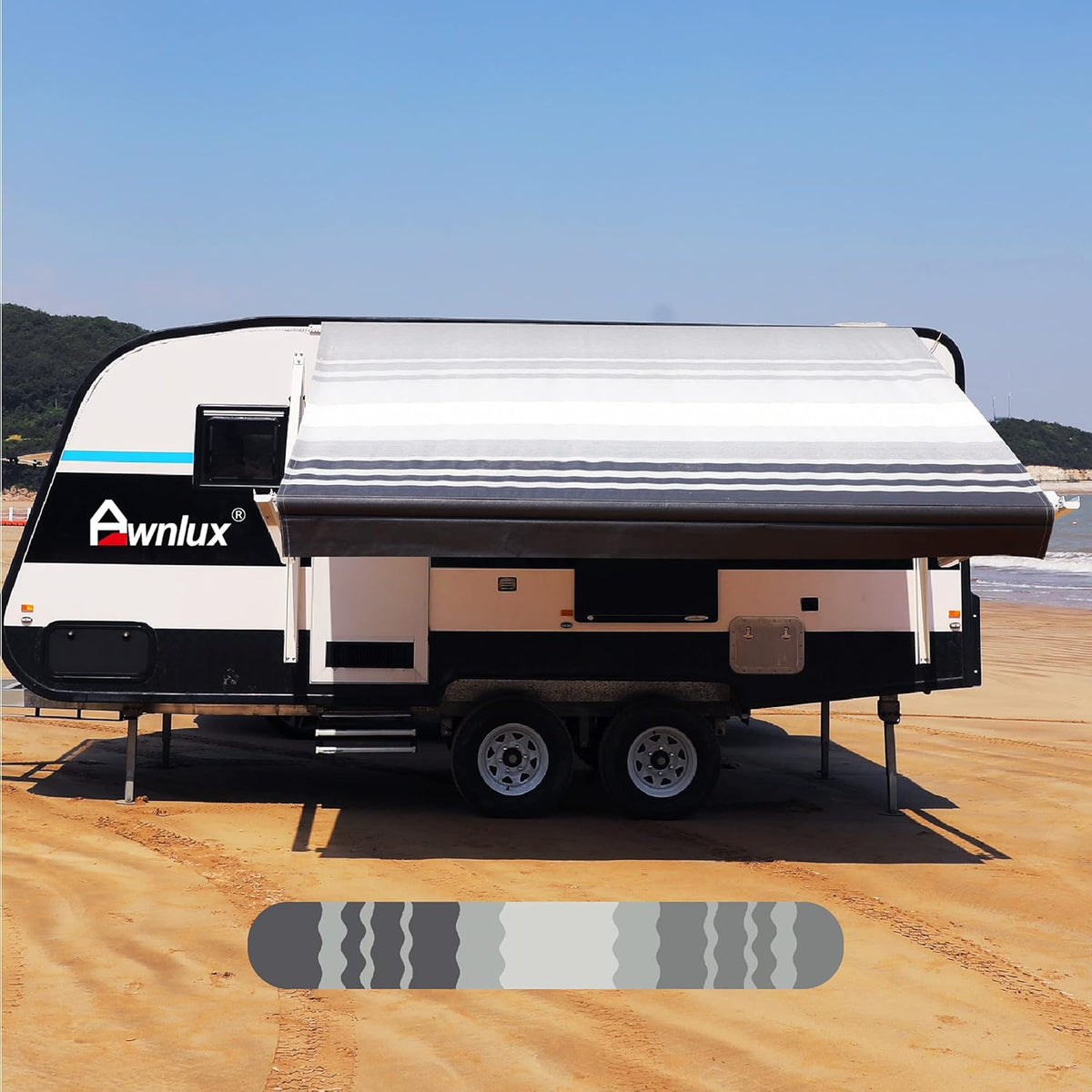 Ocean Blue 20' Waterproof Vinyl RV Awning Fabric Replacement R116611