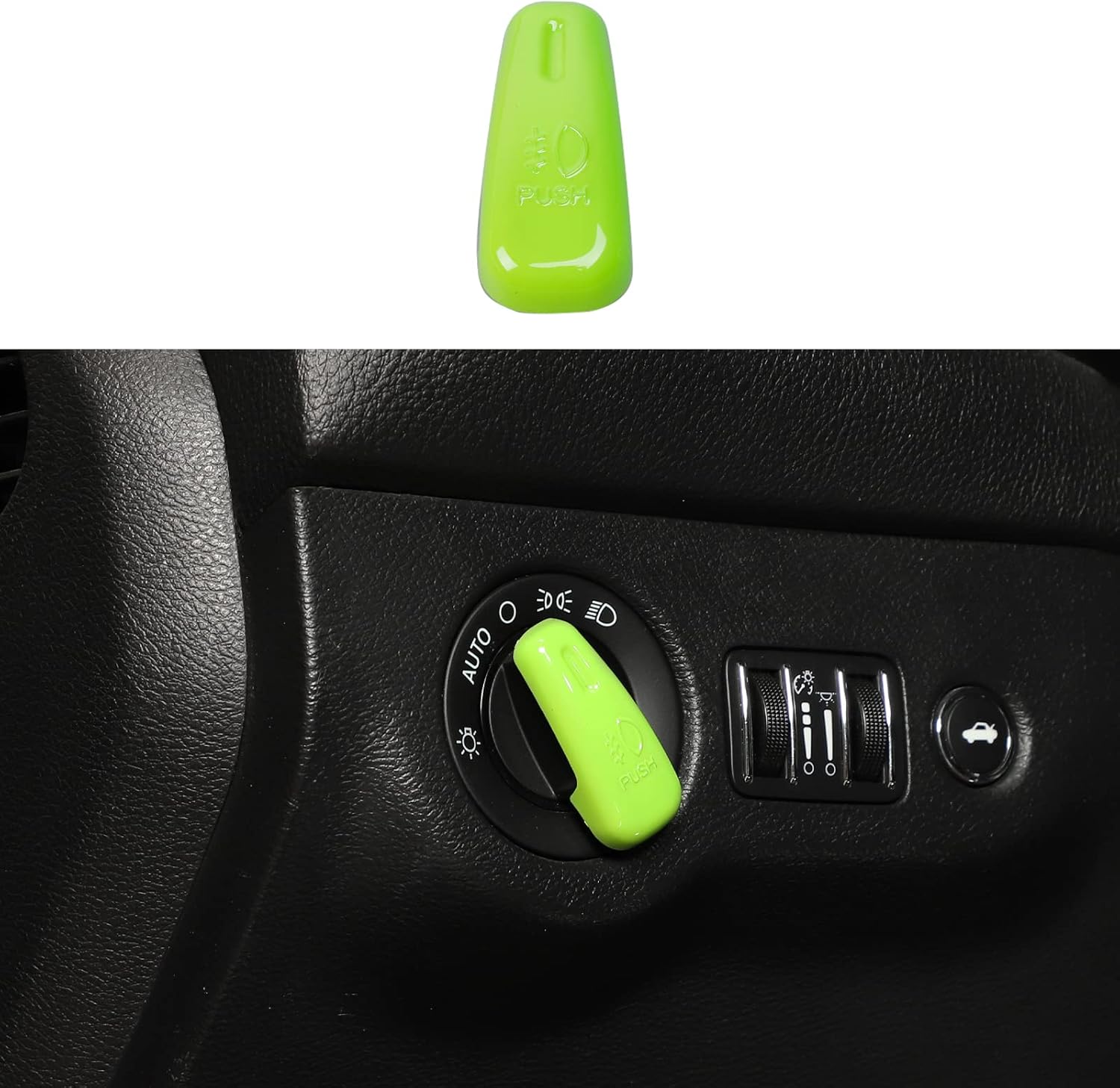 Red Carbon Fiber Headlight Control Switch Knob Cover Trim Pack of 2 M34926