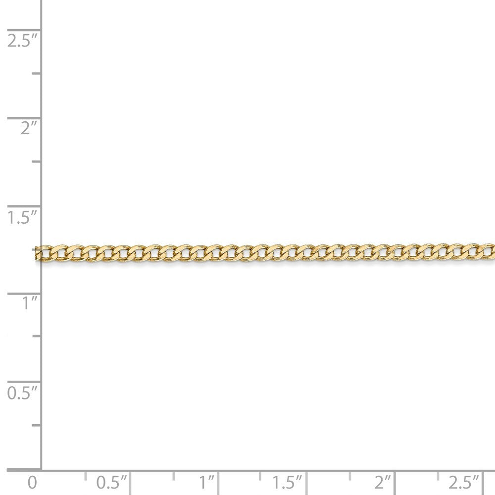 14k Gold 2.5mm Semi Solid Curb Chain Necklace 26 Inch S3444
