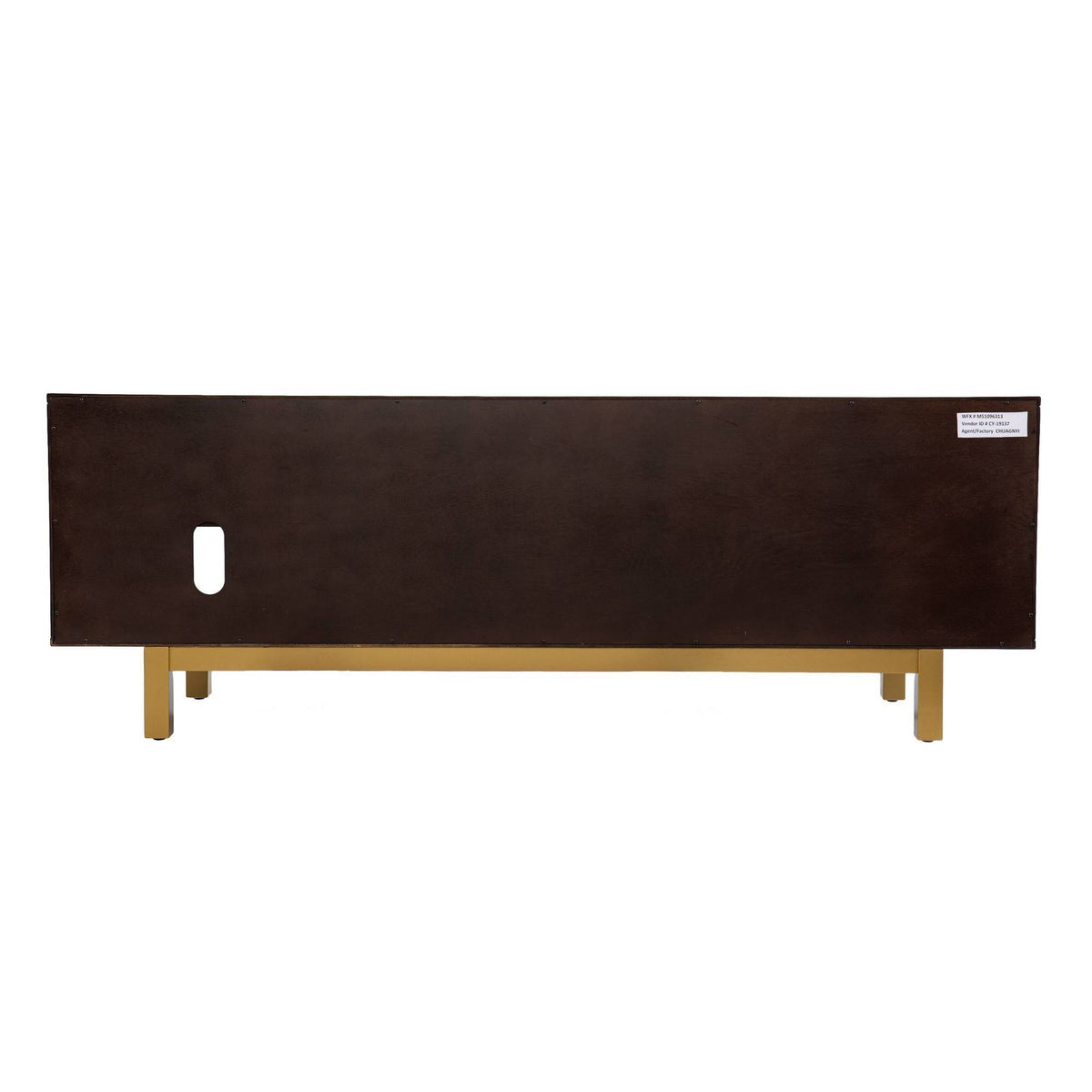 Sliding Door Media Stand Brown Gold Natural O9004