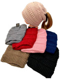 Winter Knit Beanie with Ponytail Holder Case of 36 G6468