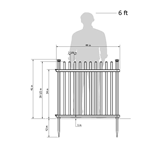 White No Dig Vinyl Fence 44" W x 41" H F53900