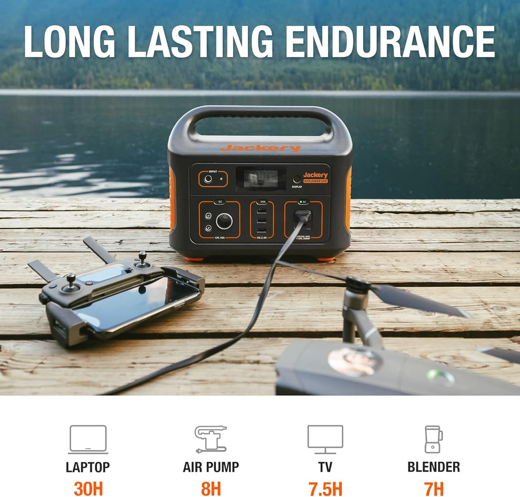 518Wh Portable Power Station with 110V/500W AC Outlet H660417