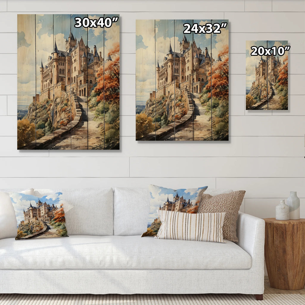Natural Pine Wood Cityscapes Print E5026