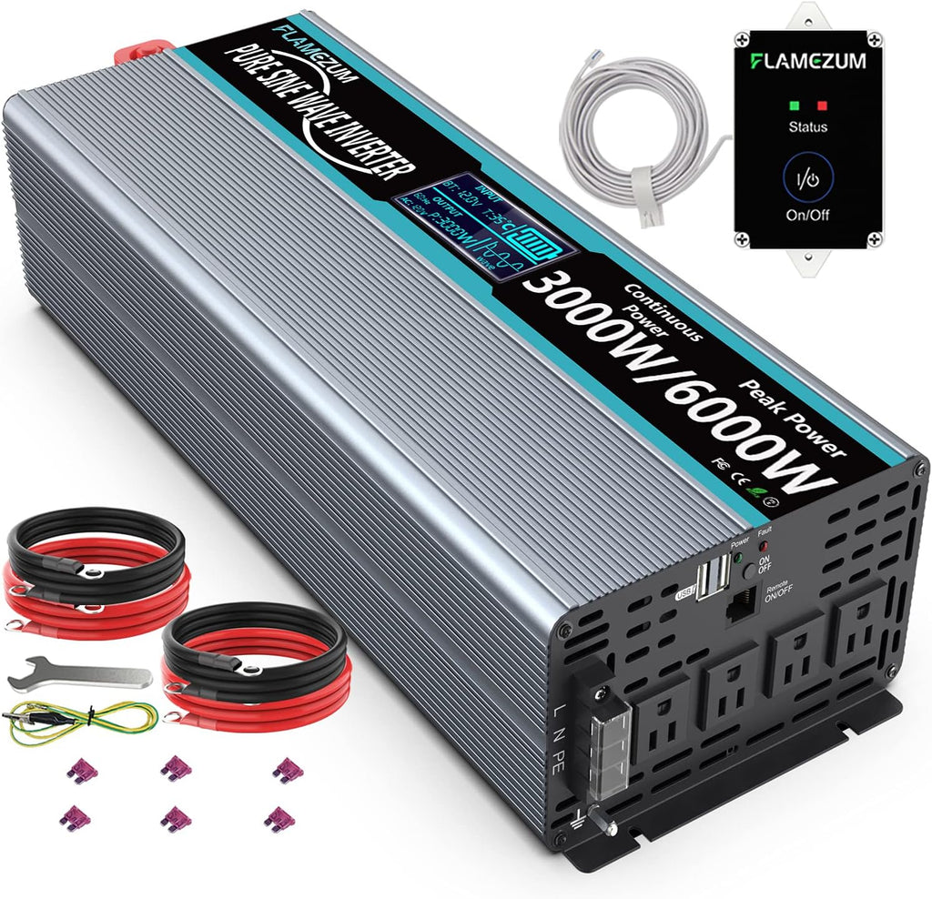 1500 Watt 12V DC to 110V AC Power Inverter with 2 USB Ports, Pack of 2 Z61031