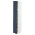 White Axstad Matte Blue 15x24x90 High Cabinet with shelves and 2 Doors I494839