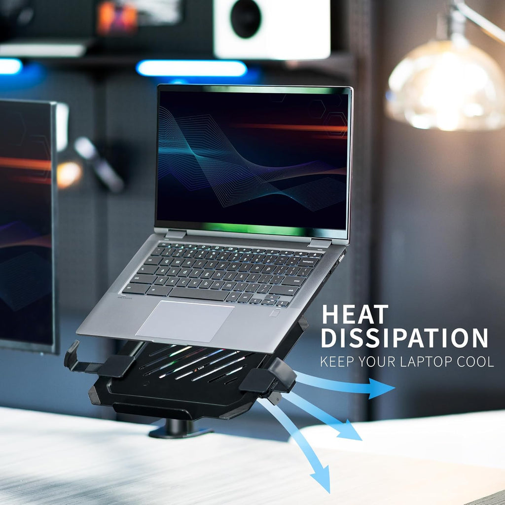 Black Adjustable 12 to 15.6 inch Laptop Desk Mount Stand with RGB Fan E141440