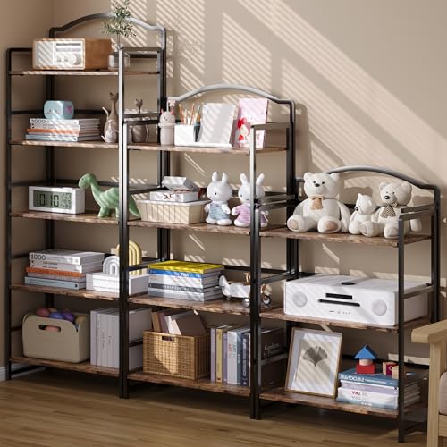 5 Tier Vintage Wood Folding Bookshelf D5044