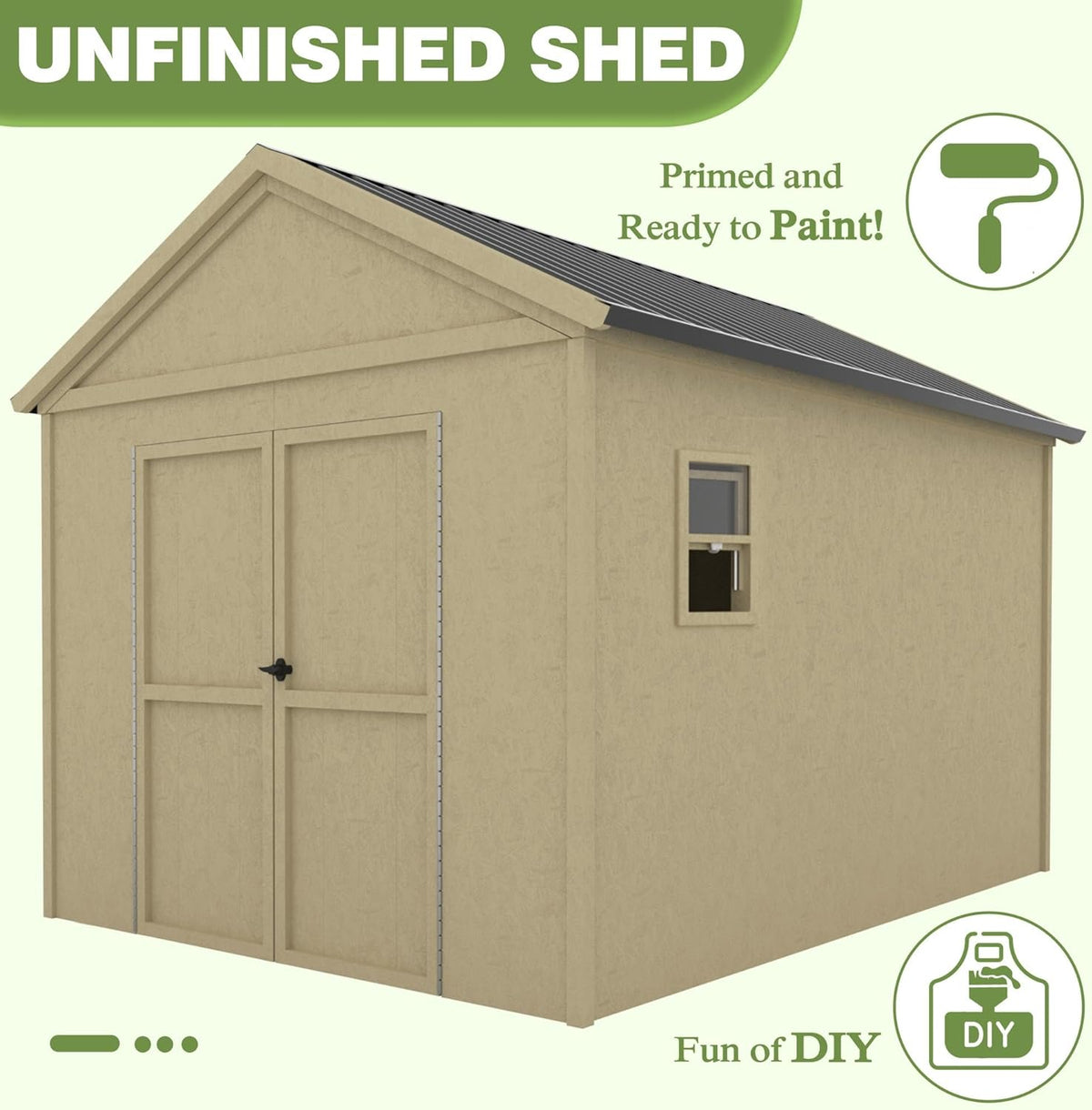 12 ft x 9 ft Outdoor Wood Shed with Metal Roof A52334