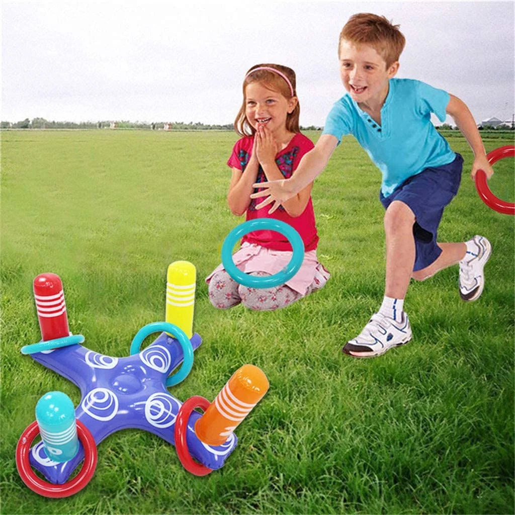 Inflatable Floating Ring Toss Pool Game with 4 Pcs Rings D5642