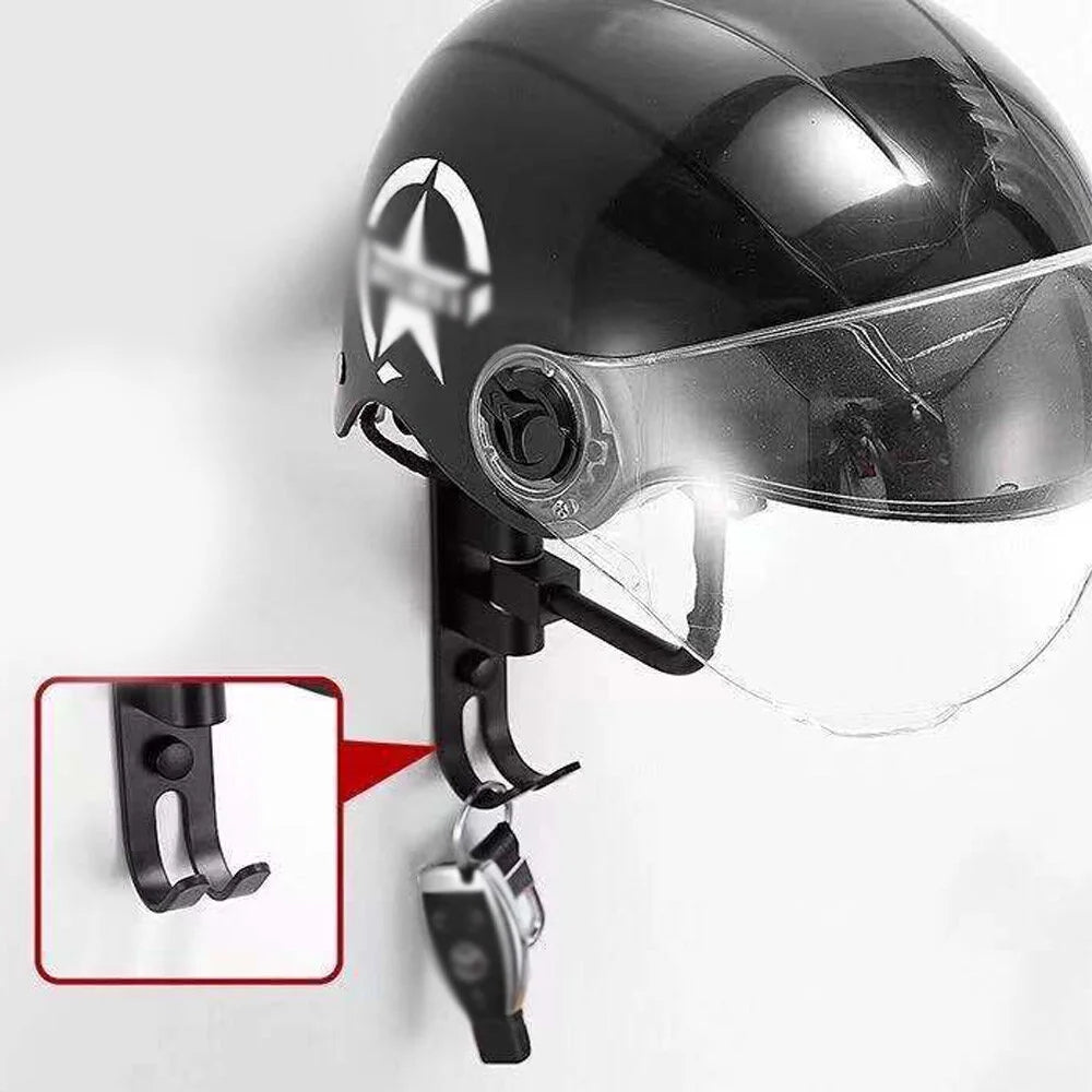 Motorcycle Helmet Holder Metal Hat Storage Rack Floor-Mounted Helmet Hanger Display Stand F783414